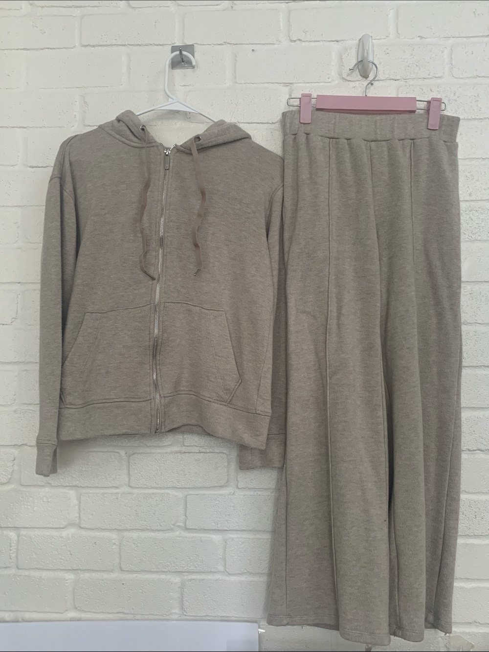 Vince Camuto Taupe Wide-Leg Pants & Hooded Zip Jacket Set